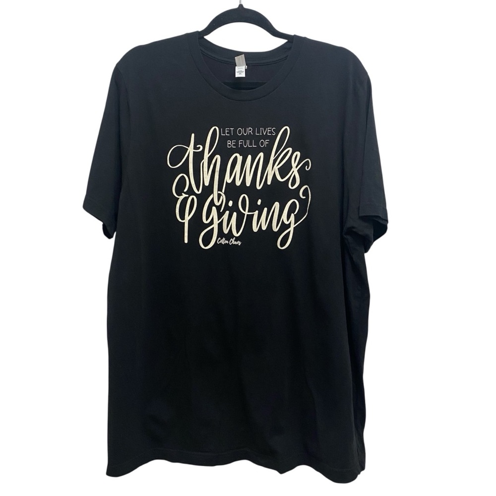 Black 'Let Our Lives Be Full of Thanks & Giving' Graphic Tee